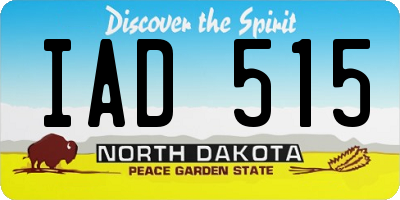 ND license plate IAD515