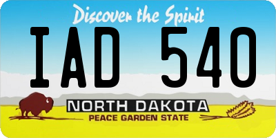 ND license plate IAD540