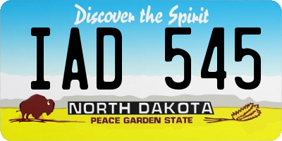 ND license plate IAD545