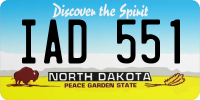 ND license plate IAD551