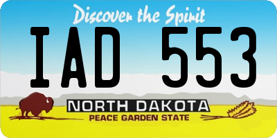 ND license plate IAD553