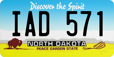 ND license plate IAD571