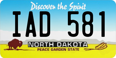 ND license plate IAD581