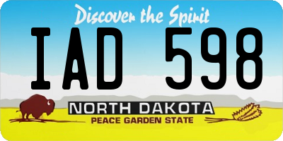 ND license plate IAD598