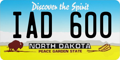 ND license plate IAD600