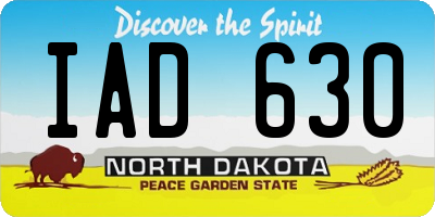 ND license plate IAD630