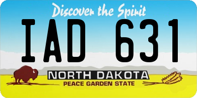 ND license plate IAD631
