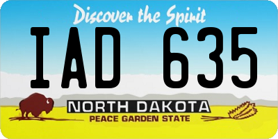 ND license plate IAD635