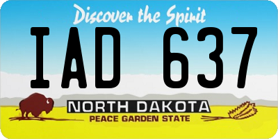 ND license plate IAD637