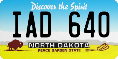 ND license plate IAD640