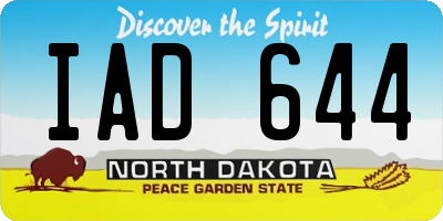 ND license plate IAD644