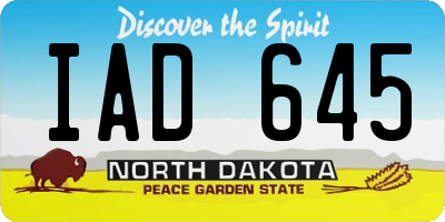 ND license plate IAD645