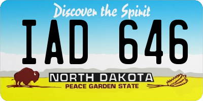 ND license plate IAD646