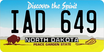 ND license plate IAD649