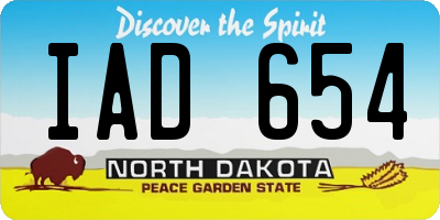ND license plate IAD654