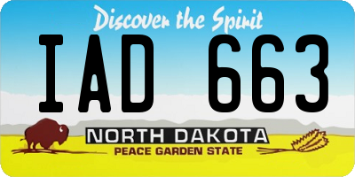 ND license plate IAD663