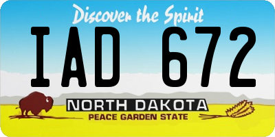 ND license plate IAD672