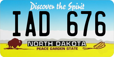 ND license plate IAD676