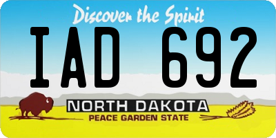 ND license plate IAD692