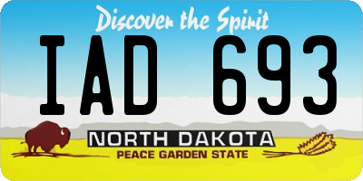 ND license plate IAD693