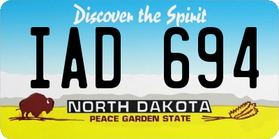 ND license plate IAD694