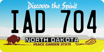 ND license plate IAD704