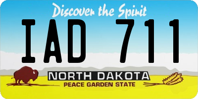 ND license plate IAD711