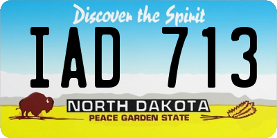 ND license plate IAD713