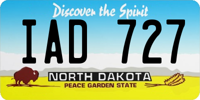 ND license plate IAD727