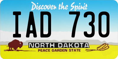 ND license plate IAD730