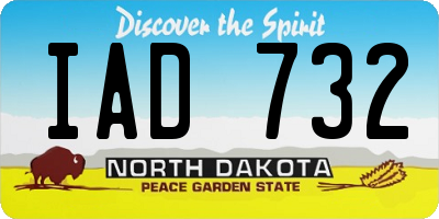 ND license plate IAD732