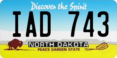 ND license plate IAD743