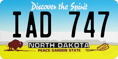 ND license plate IAD747