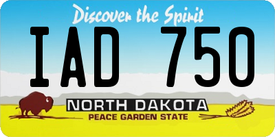 ND license plate IAD750