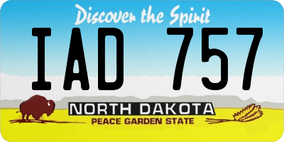 ND license plate IAD757