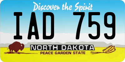 ND license plate IAD759