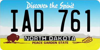 ND license plate IAD761