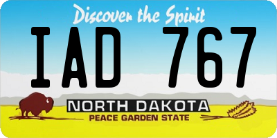 ND license plate IAD767
