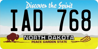 ND license plate IAD768