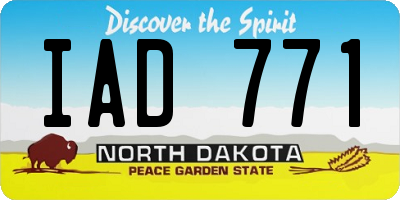 ND license plate IAD771