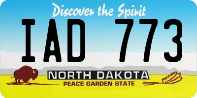 ND license plate IAD773