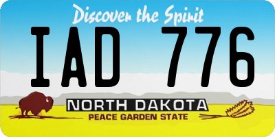 ND license plate IAD776
