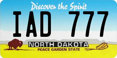 ND license plate IAD777