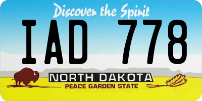 ND license plate IAD778