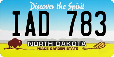 ND license plate IAD783
