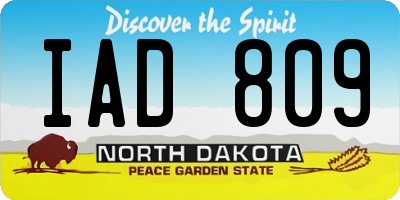 ND license plate IAD809