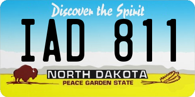 ND license plate IAD811