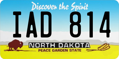ND license plate IAD814