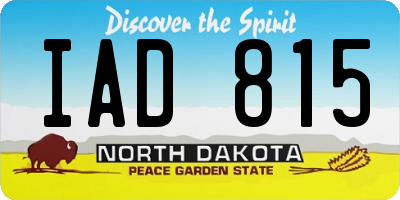 ND license plate IAD815