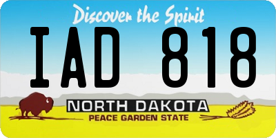ND license plate IAD818
